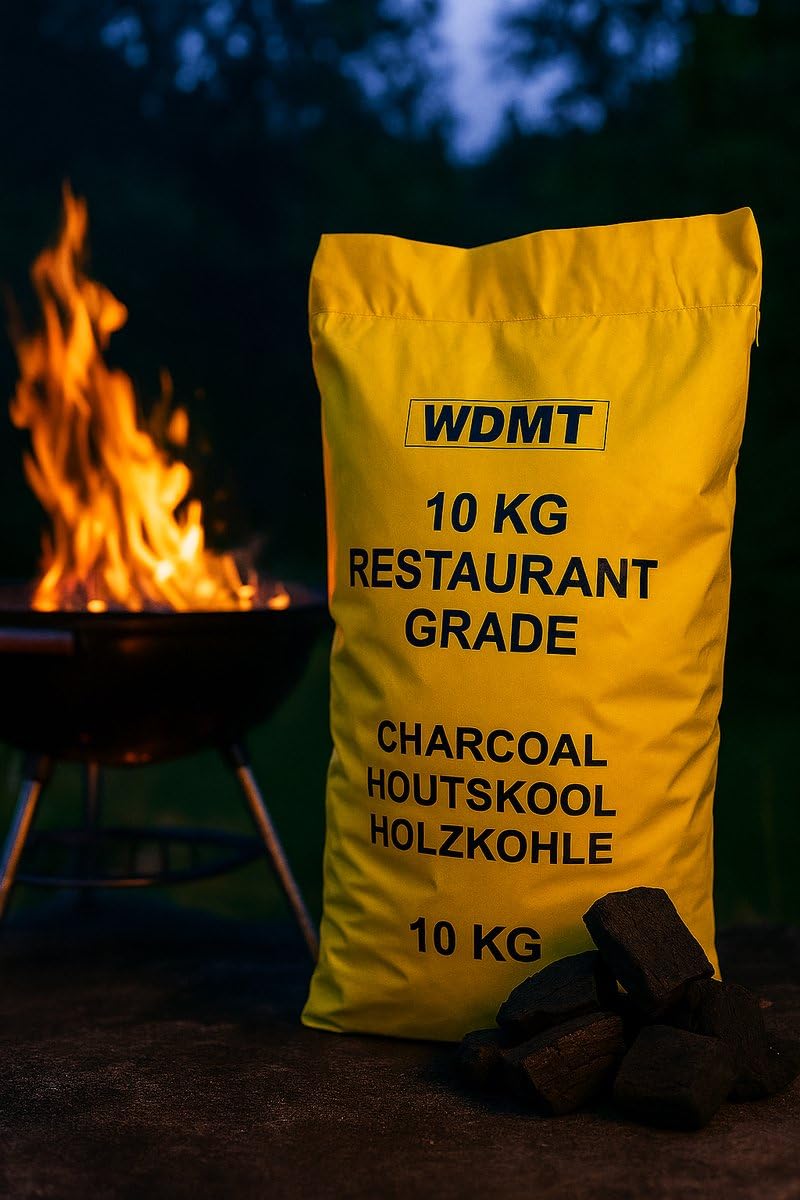 Carbone Vegetale Premium Qualità Ristorante 10 kg – 100% Naturale per BBQ, Kamado, Smoker e Griglia – Lunga Durata & Alte Temperature