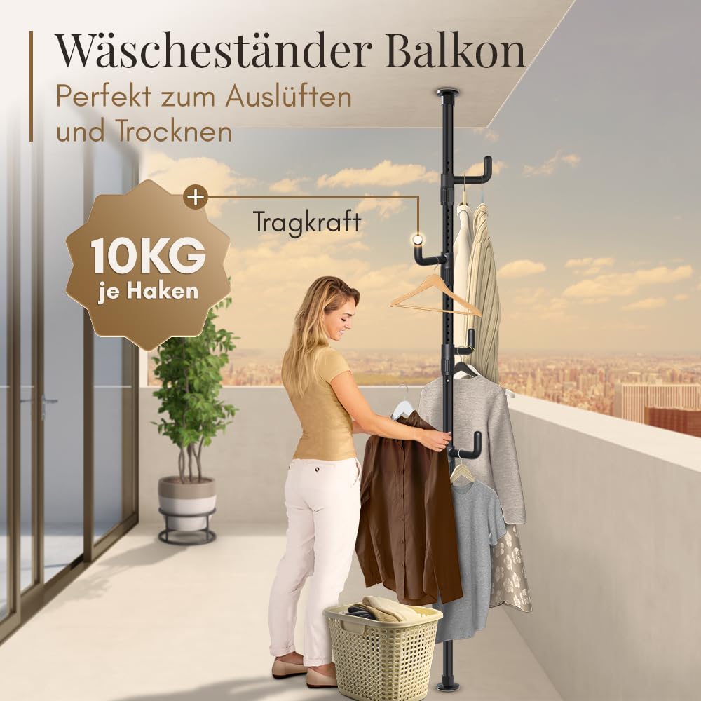 Kapstok uittrekbaar zwart metaal