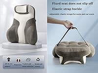 Vista 2 de Almohada de apoyo lumbar para silla de oficina, silla de juegos, cómodo cojín para oficina con almohada de apoyo lumbar, perfecta para sillas