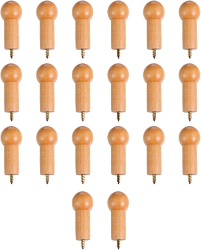 EXCEART 20 juegos de ganchos redondos de madera para sombreros de madera para tornillos de pared, ganchos para colgar sombreros, colgar fotos de