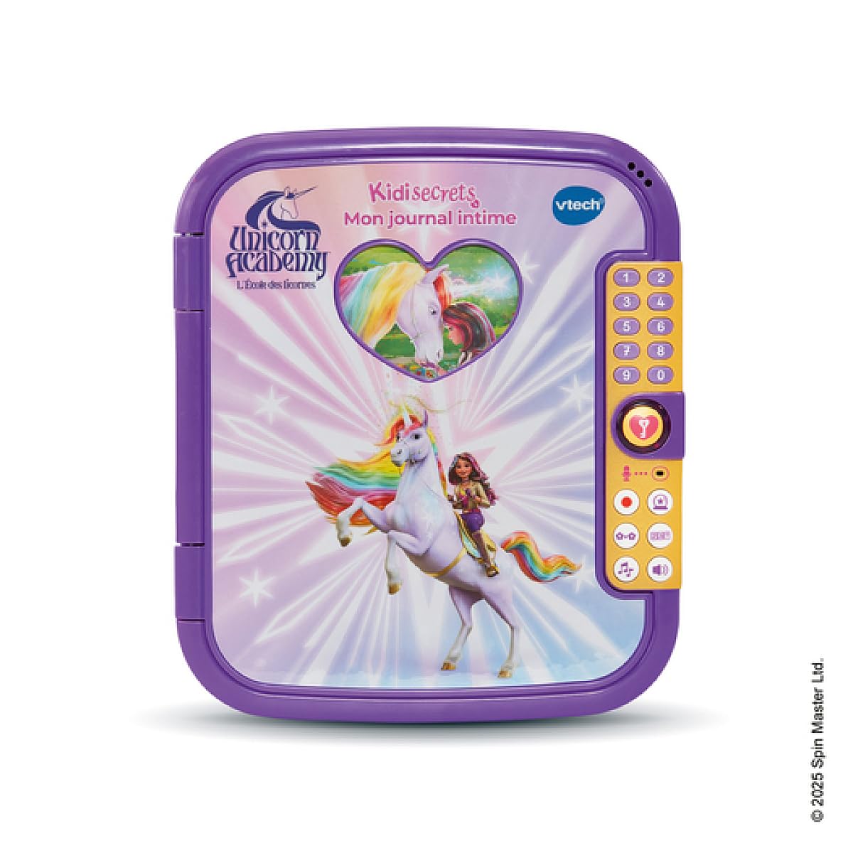 VTech - KidiSecrets Mon Journal Intime La Scuola degli Unicorni - Diario Intimo elettronico con codice, taccuino Segreto, Feltro e 5 Giochi Unicorn Academy - Regalo per Bambini dai 5 Anni - Contenuto
