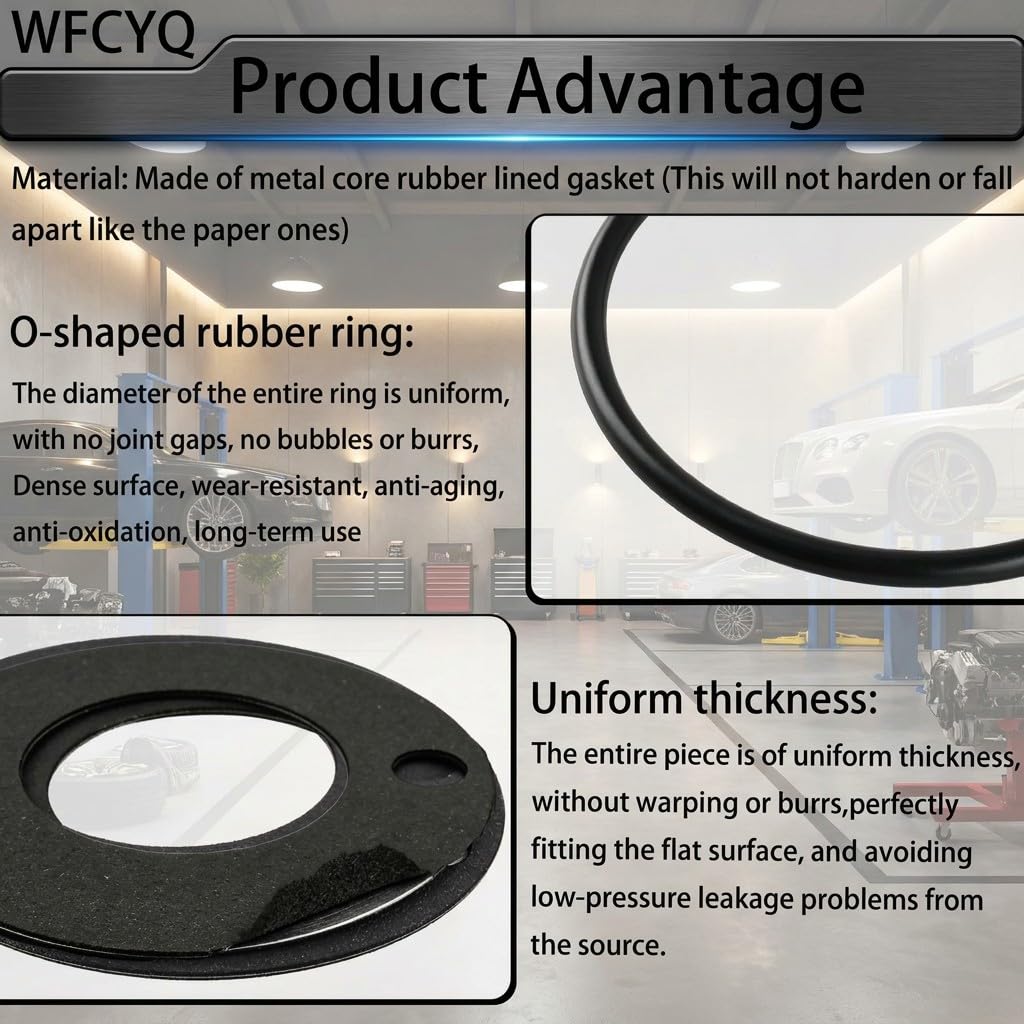 12551589 31028280 Compatible with 88893990 Oil Filter Adapter Gasket | 88893990 Engine Oil Filter Adapter Gasket Made of metal core rubber lined gasket (2 Set)