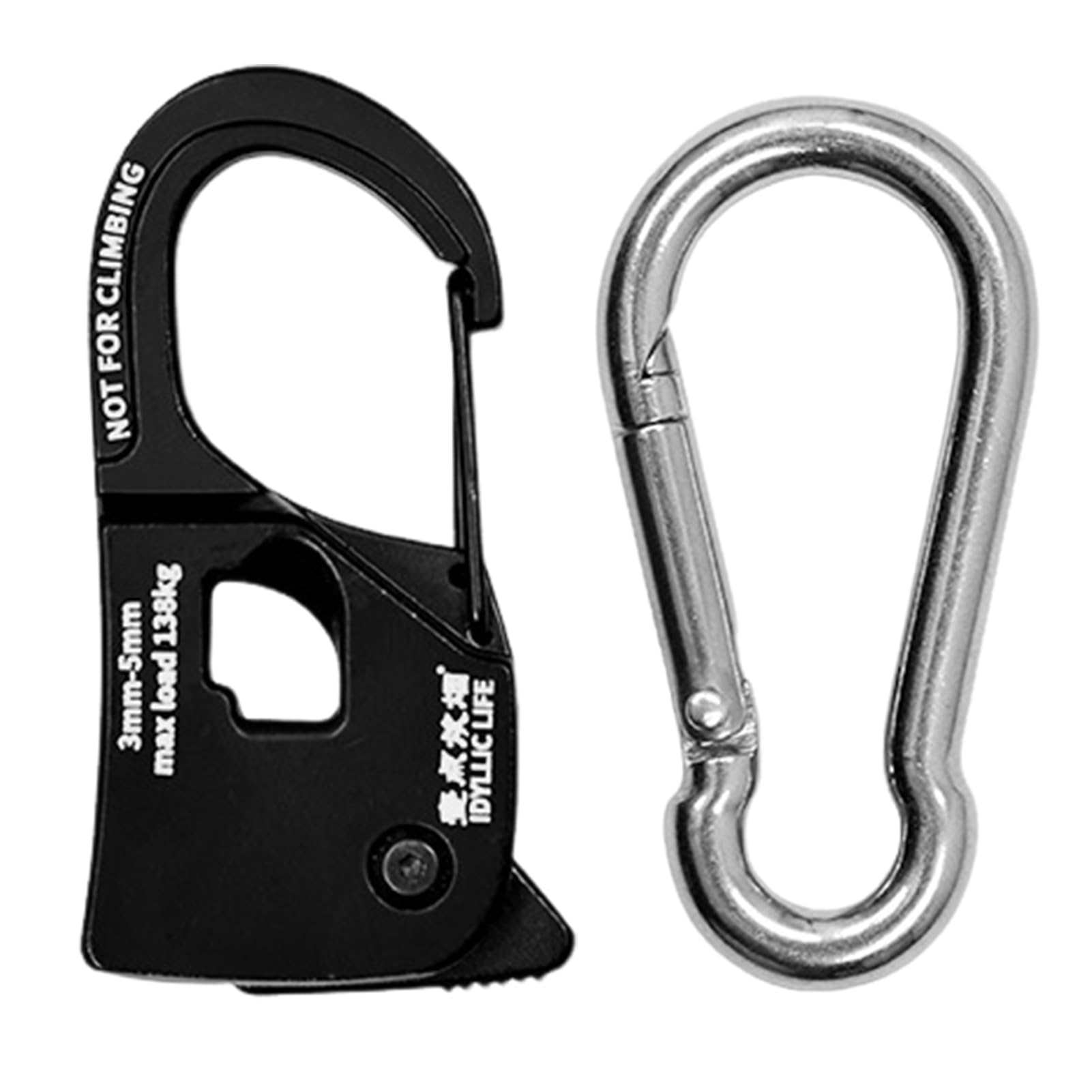 Altsuceser Cord Tightener - Rope Tensioner, Aluminum Carabiner Clip Camping Tent Cord Adjuster, Tie Down Rope Tightener with Carabiner Clip M-Sets โ image 1