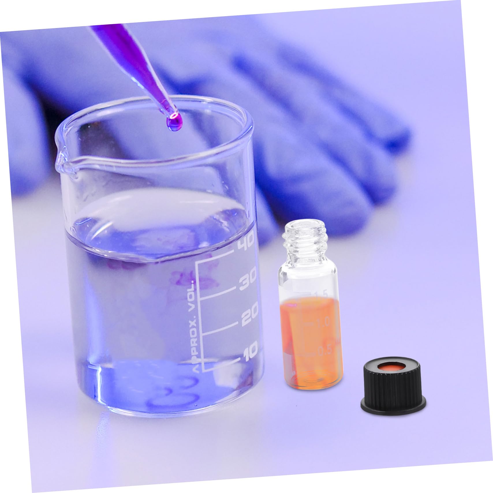 Ciieeo Botellas de Vidrio Rosca 8-425 de 2 Ml para Laboratorios, Paquete de 100 Piezas, Material Sintético, Evita Fugas, Adecuado para Polvos y Cuidado Piel