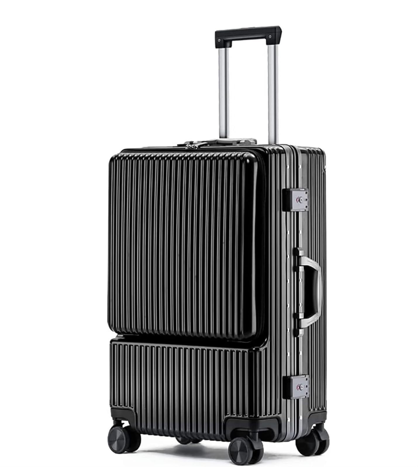Koffer Reisekoffer Trolley Vorne Öffnendes Aluminium-Kabinengepäck-Universalrad-Schlosskasten Für Geschäftsreisen Boardcase Handgepäck (Color : D, Size : 26 in)