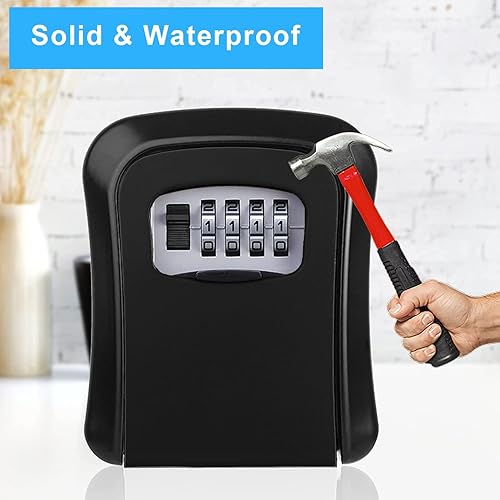 Miniatura 5 de Caja de bloqueo de llave para exterior, caja de seguridad resistente y duradera para llave de casa, caja de seguridad de 5 llaves de capacidad para