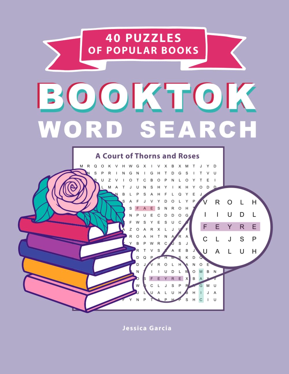 BookTok Word Search, 40 puzzles of popular books with solutions: Bonus coloring pages and a quiz