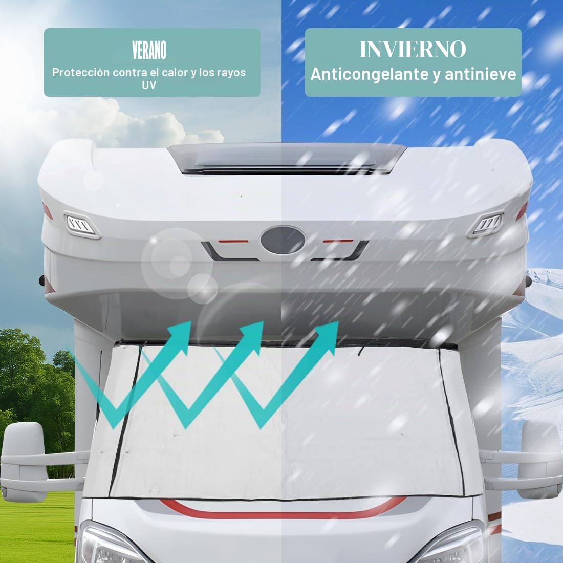 Cubierta para Parabrisas Fiat Ducato 2006-2022 Autocaravana con Bolsa Negra