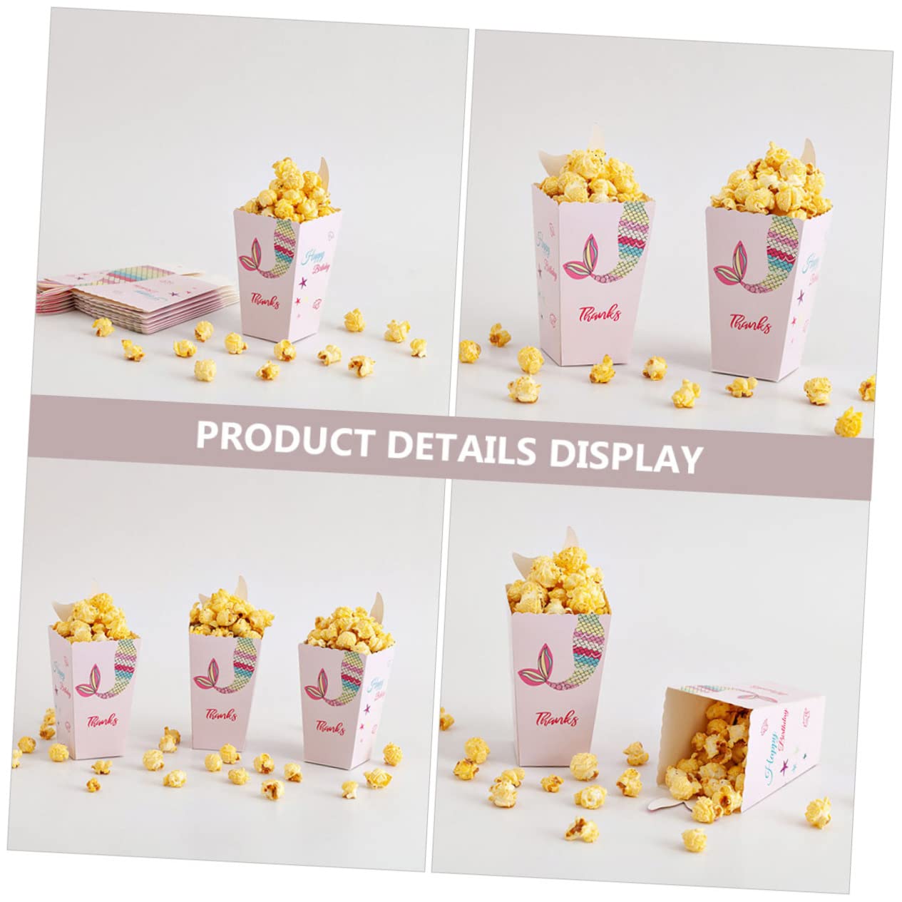 Cabilock French Fries Wrapping Boxes 12pcs Paper Popcorn Boxes Movie Night Supplies for Party