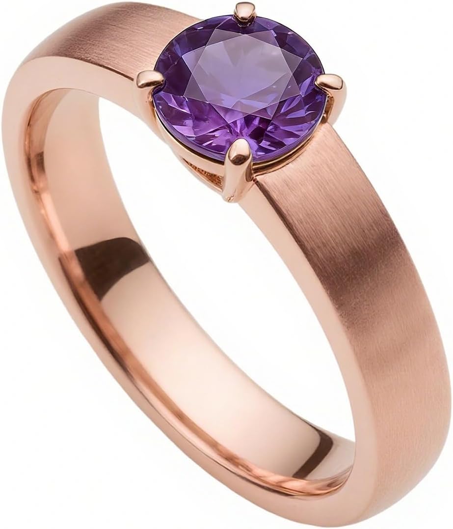 0.5 Carat Gemstone Wedding Engagement Rings for Women Men, Lab-Grown Sapphire/Ruby/Emerald/Moissanite/Amethyst/Garnet/Black Onyx/Blue Topaz/Citrine/Tourmaline/Peridot Gemstone Round-Cut Anniversary Wedding Ring for Men, Customizable 10K Gold/14K Gold/18K Gold/925 Sterling Silver - Image 3