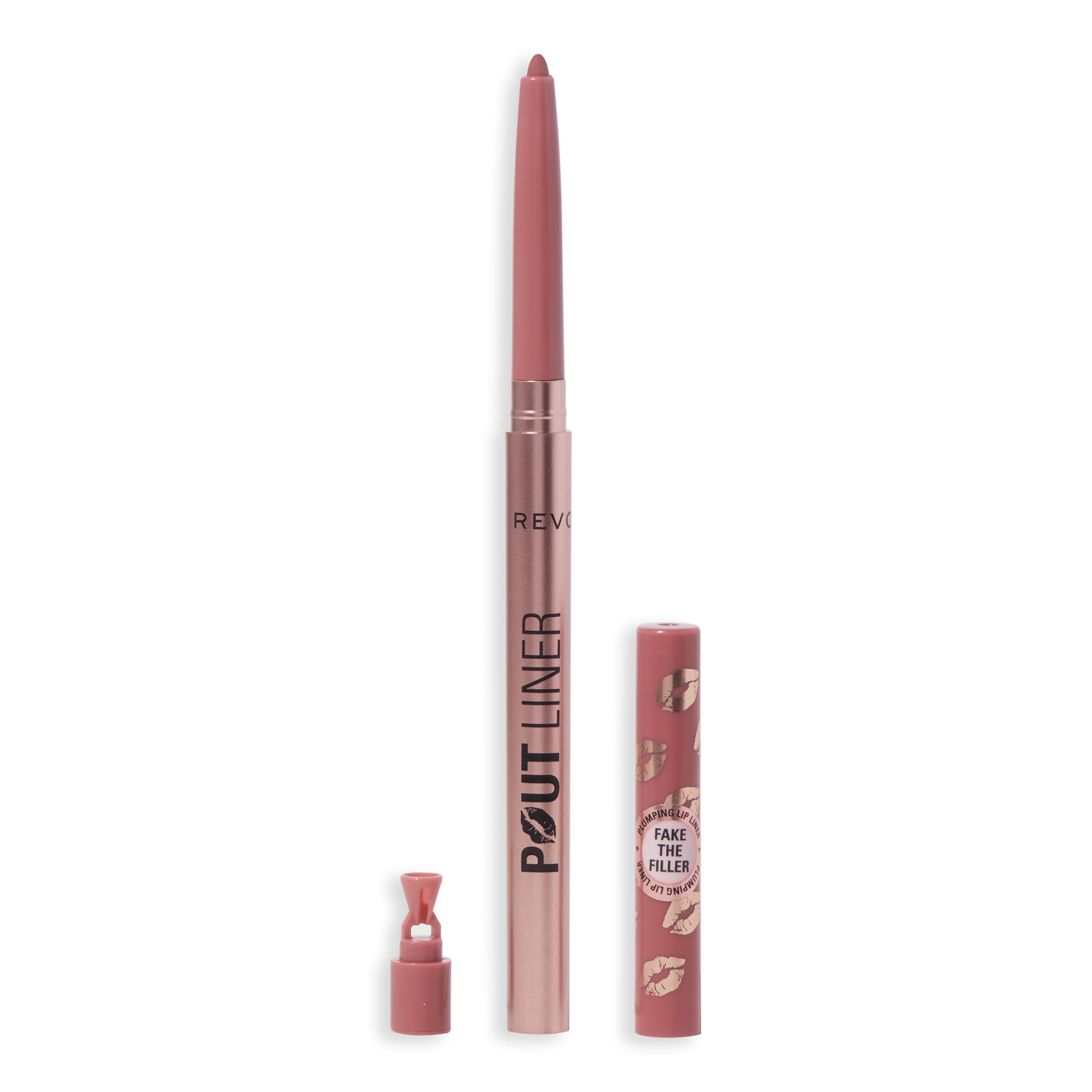 Revolution Beauty, Pout Bomb Plumping Lip Liner, Long Lasting Lip Shaper with Hyaluronic Acid & Vitamin E, Vegan & Cruelty-Free, Brown Nude