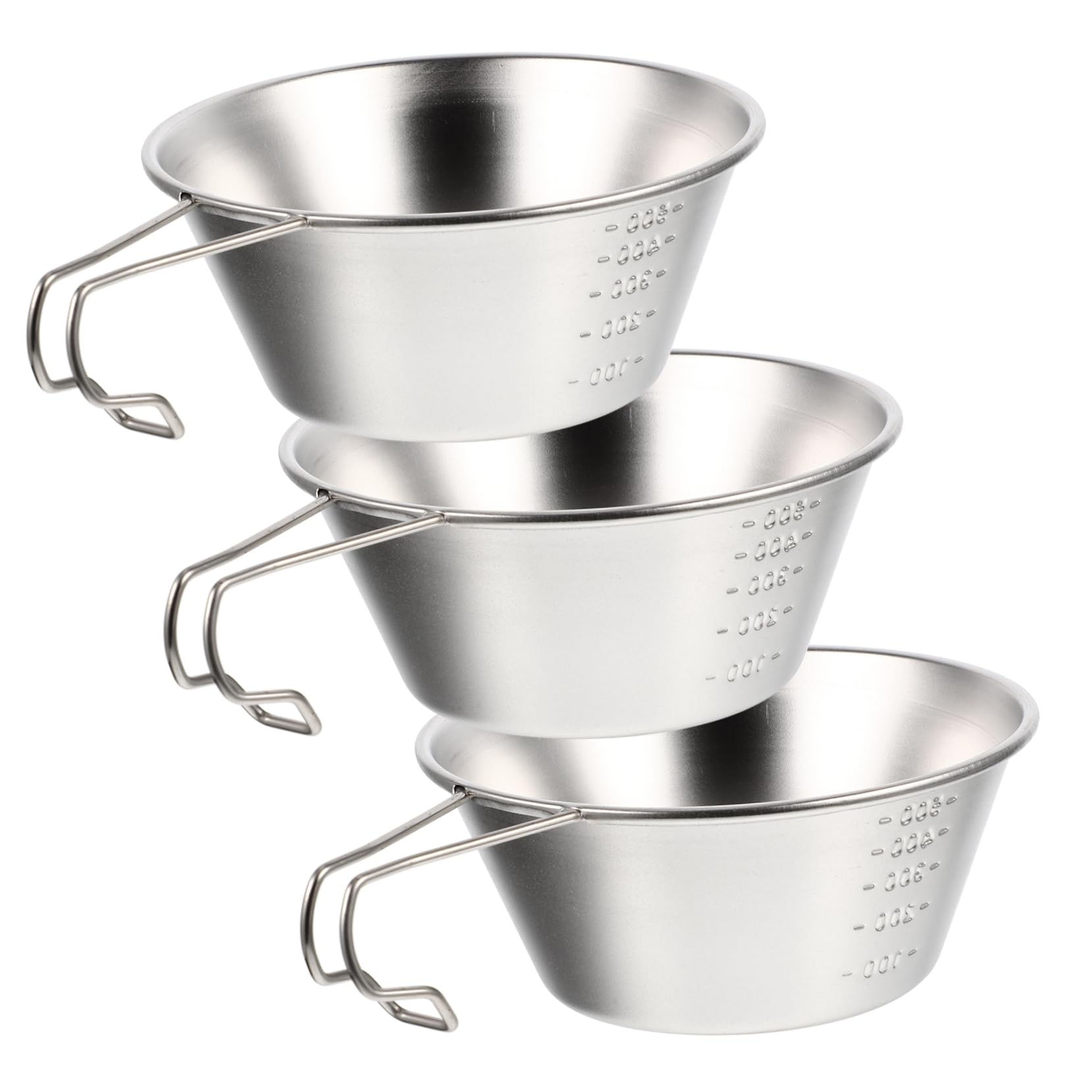 Happyyami Camping Collapsible Bowl Stainless Steel Outdoor Bowl with Scale Portable Serving Compact for Travel