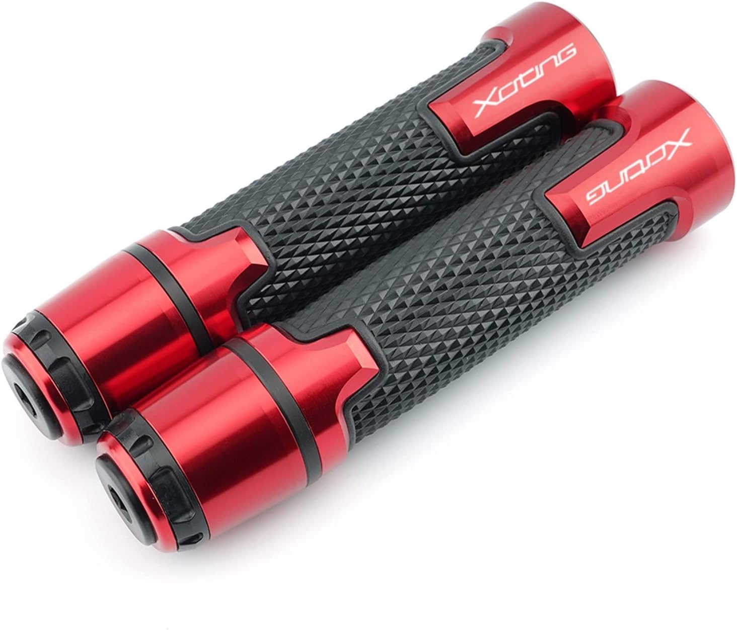 for KYMCO Xciting 250 300 350 400 400S 500 All Years Motorcycle Handlebar Grips 7/8" 22mm Anti Skid Rubber Grips Caps Plugs Handle Bar Ends (Color : Silver)