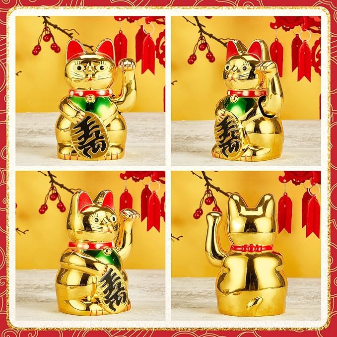 Maneki Neko, Lucky Fortune Cat, Japanese Lucky Cat with Waving Arm