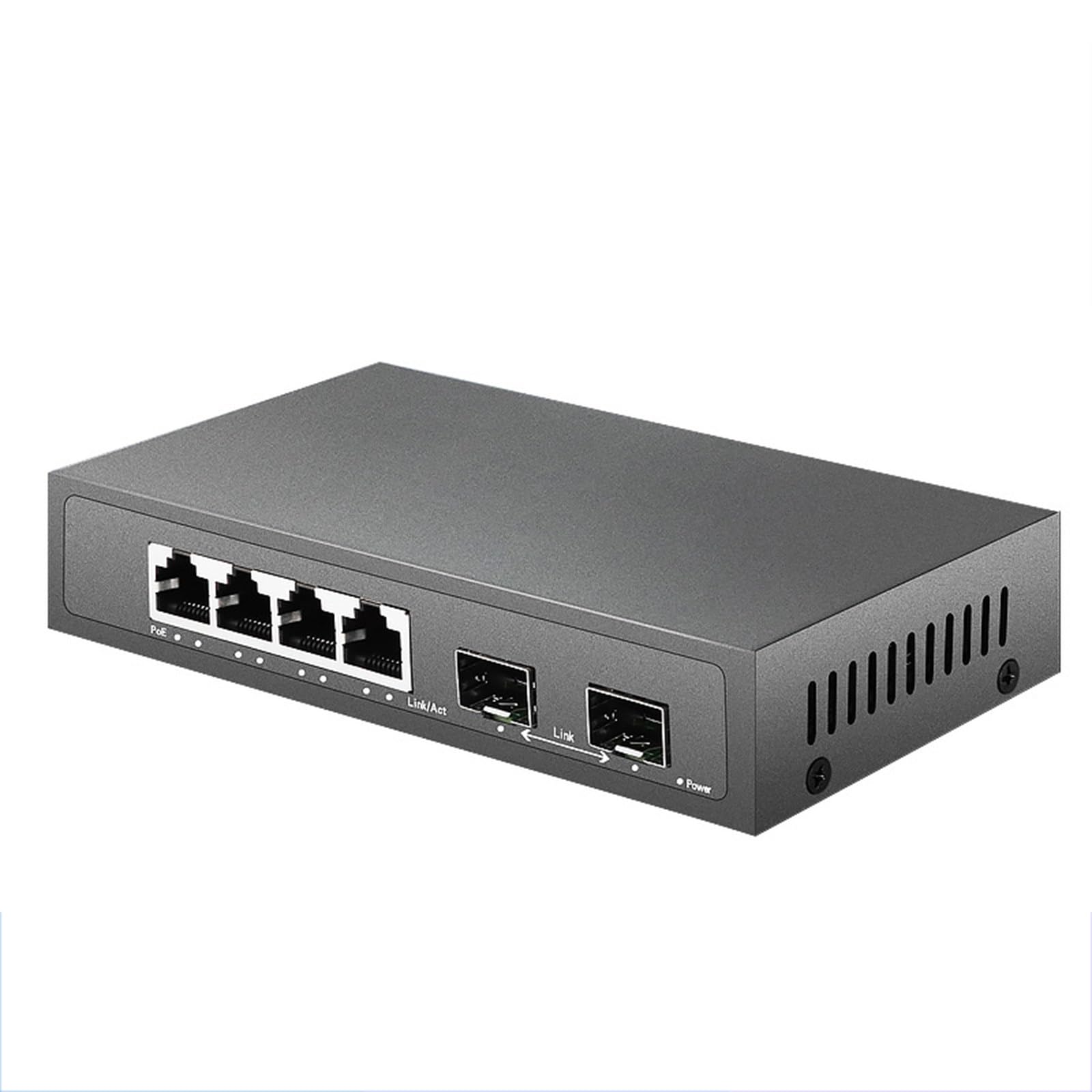 Switch di rete in fibra ottica Gigabit a 4 porte Switch Ethernet di livello industriale Splitter di rete ad alta efficienza 3KV
