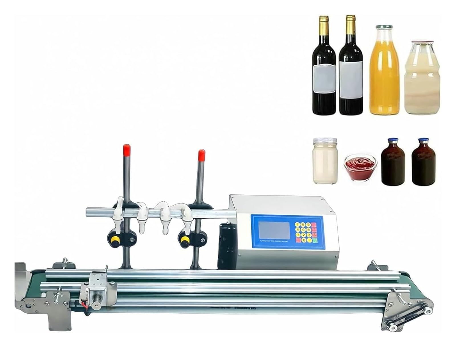 Riempitrice di Liquidi, Riempitrice per Liquidi, Macchina Automatica for Il riempimento di liquidi a 4 Teste, for Latte, Acqua, Vino, Bevande, aceto