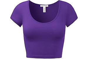 Essential Women's Scoop Neck Purple Crop Top
