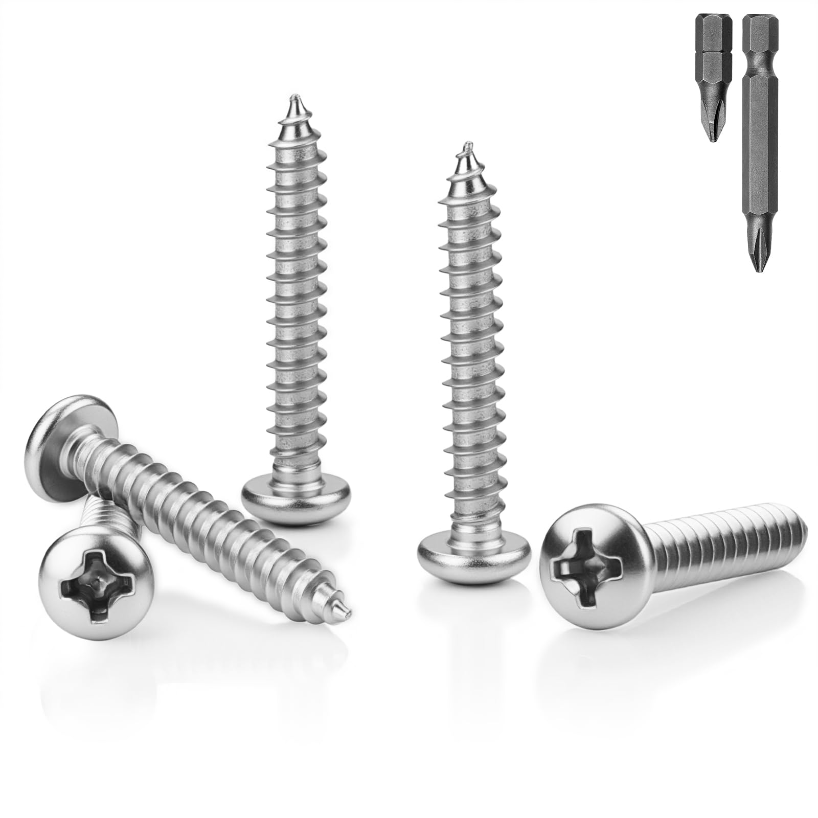 Mbsomnus Selbstschneidende Holzschrauben M4x25 mm Linsenkopfschrauben Holz 60 Stück Holzschrauben Edelstahl 304 Rundkopf M4 Schrauben Holz Phillips Bohrschrauben für Hausreparatur Zimmerei DIY