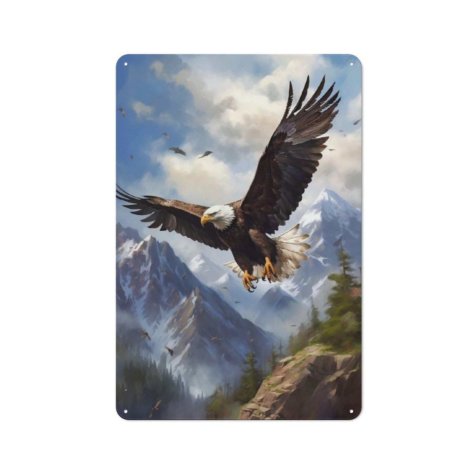 Junmoney Style-22 Eagle Mountains Retro Metal Wall Sign 30X20cm For Living Room Or Hallway, For Collectors Decorating Living Rooms And Hallways