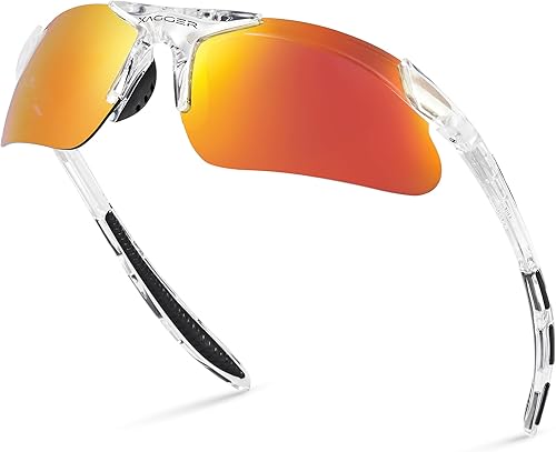 Xagger Gafas de sol deportivas polarizadas para niños y niñas, gafas de béisbol y sóftbol, montura TR90