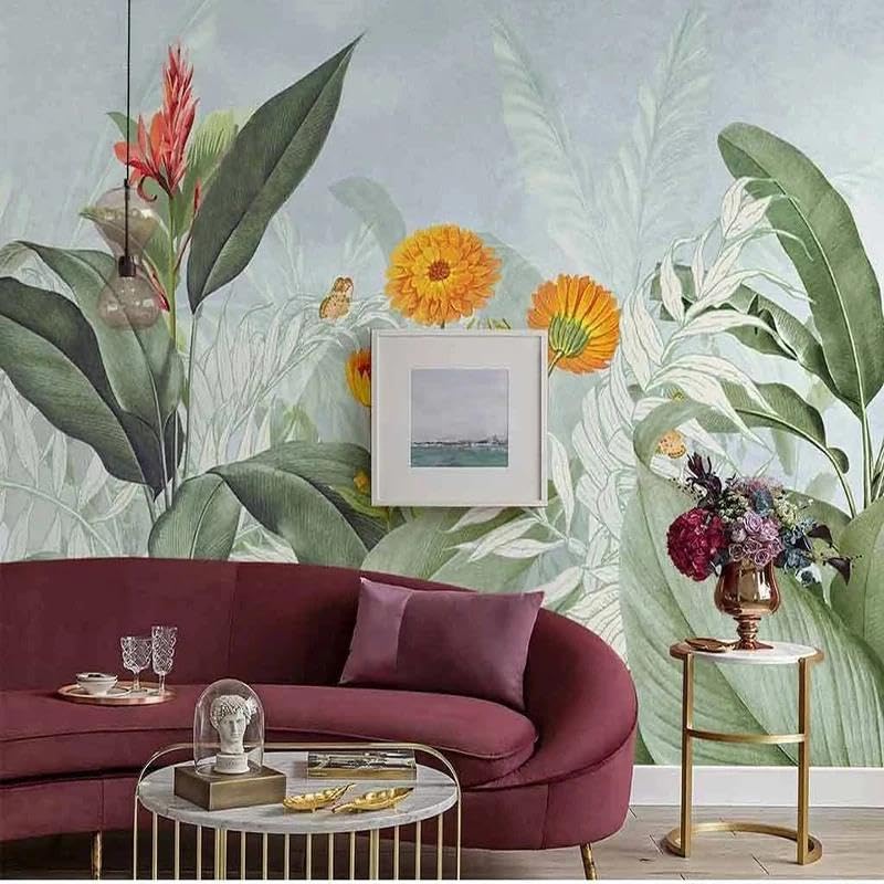 Papier peint mural 3D rainforest pour une chambre parentale exotique
