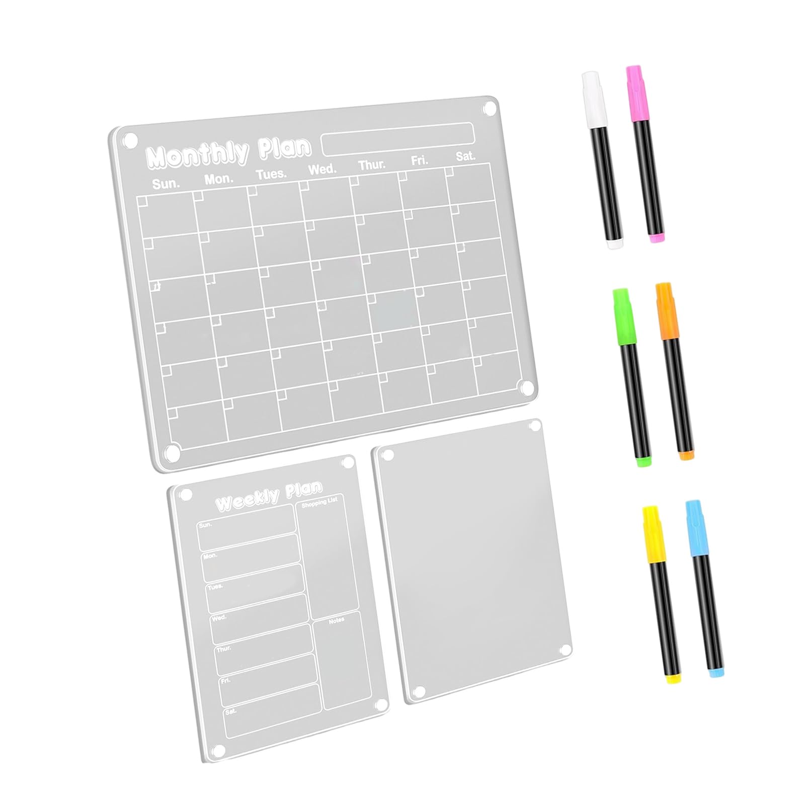 Schreibtafel Set aus 3 mm dickem Acrylglas für die Zielsetzung,