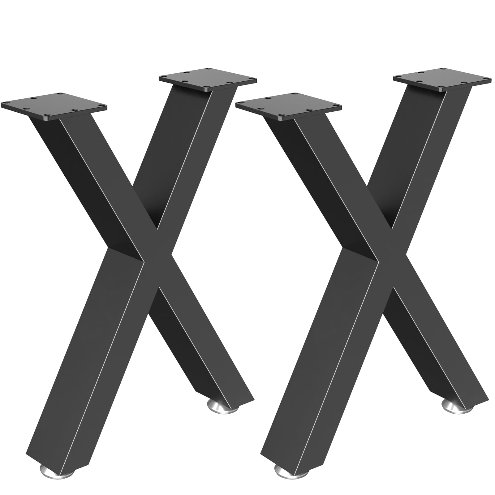 GUOHNHE Gambe per Tavolo in Acciaio, Set di 2 Industriale DIY per Base per Mobili, Può Sopportare un Carico di 500kg, Adatto per Panche, Tavolini da Caffè, X-Tipo, Nero, 42 x 30 x 8 cm, SGX001B