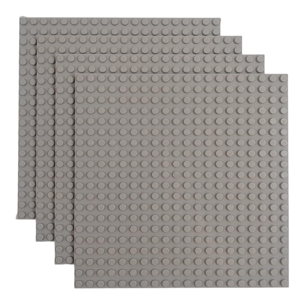 Classic Baseplate - Building Kit for Toddlers &amp; Kids - 20 x 20 Studs - 6.3 x 6.3 inches - Pack of 4 Baseplates - Compatible with Major Brands
