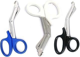3 PCS (BLACK & WHITE & BLUE) PARAMEDIC UTILITY BANDAGE TRAUMA EMT EMS SHEARS SCISSORS 5.5 INCH STAINLESS STEEL (PC BRAND)
