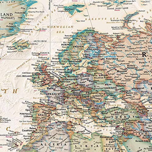 Push Pin Travel Maps 3 Panel - Personalized Canvas Executive World Travel Map With Pins- Extra Large Wall Map thumb #3