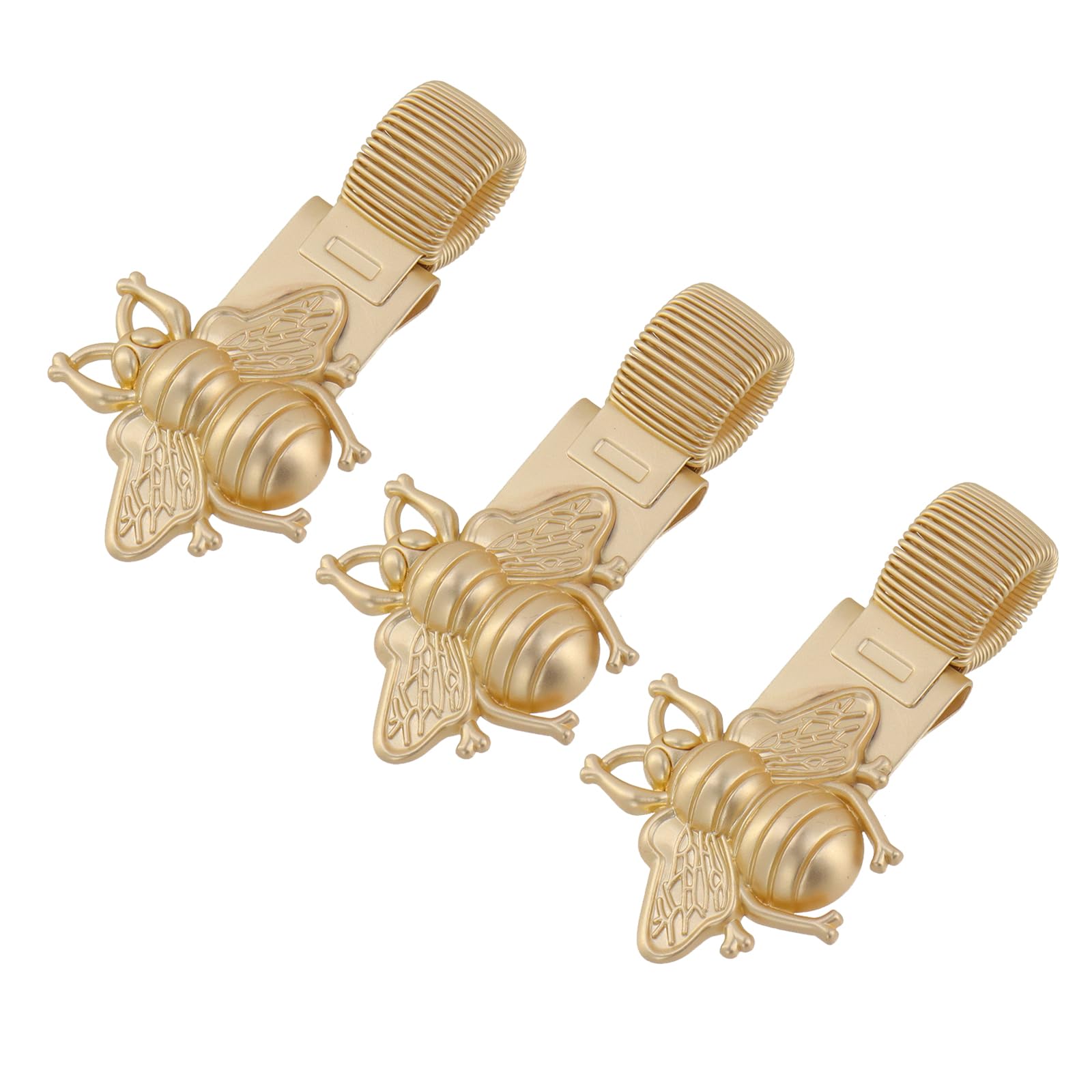 T Tulead Metal Pen Clip Holder Golden Bee Shape Pencil Organizer Clip Decorative Adjustable Loop Pen Pencil Clips Pack of 3