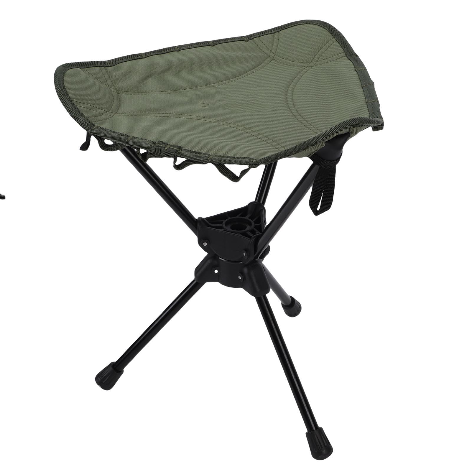 Tabouret de Camping Pliant, Siège Trépied Portable Léger Rotatif à 360 Degrés avec Sac de Transport, pour la Randonnée, la Pêche, Le Camping, Le Barbecue, Le Pique-Nique, Les (Green)