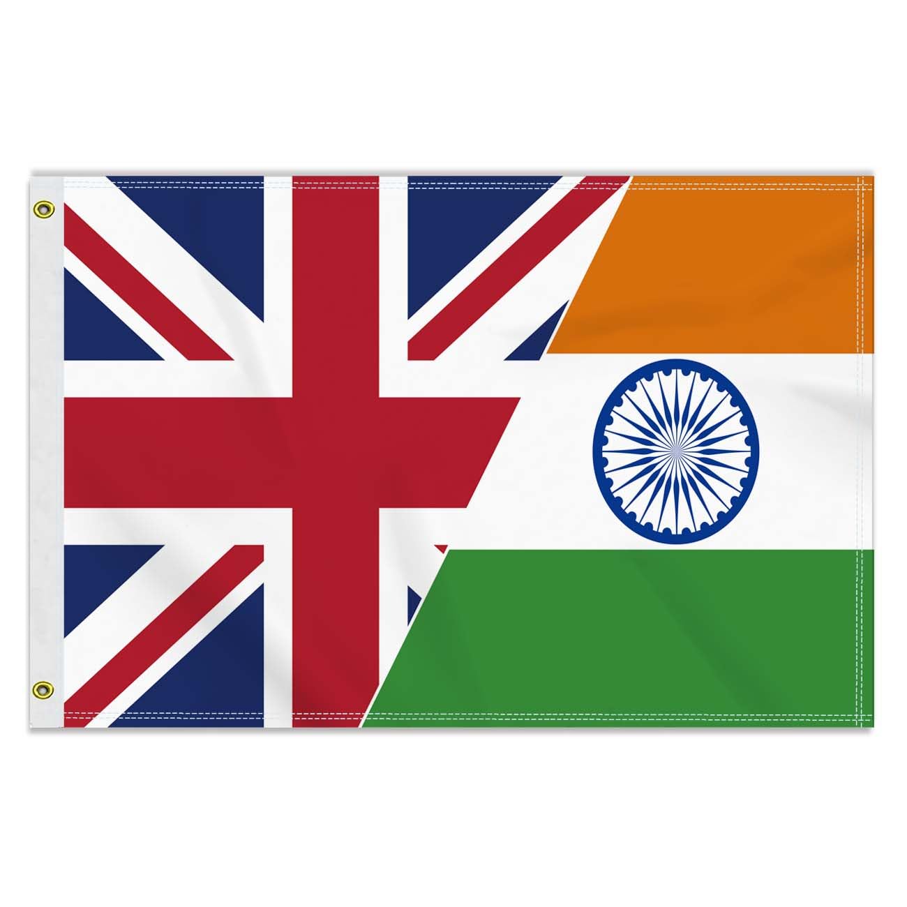 2×3 FT Indian British Friendship Flag, Large 60×90 CM 150D Hindi-India Outdoor Banner,Decor Garden With Brass Gromment