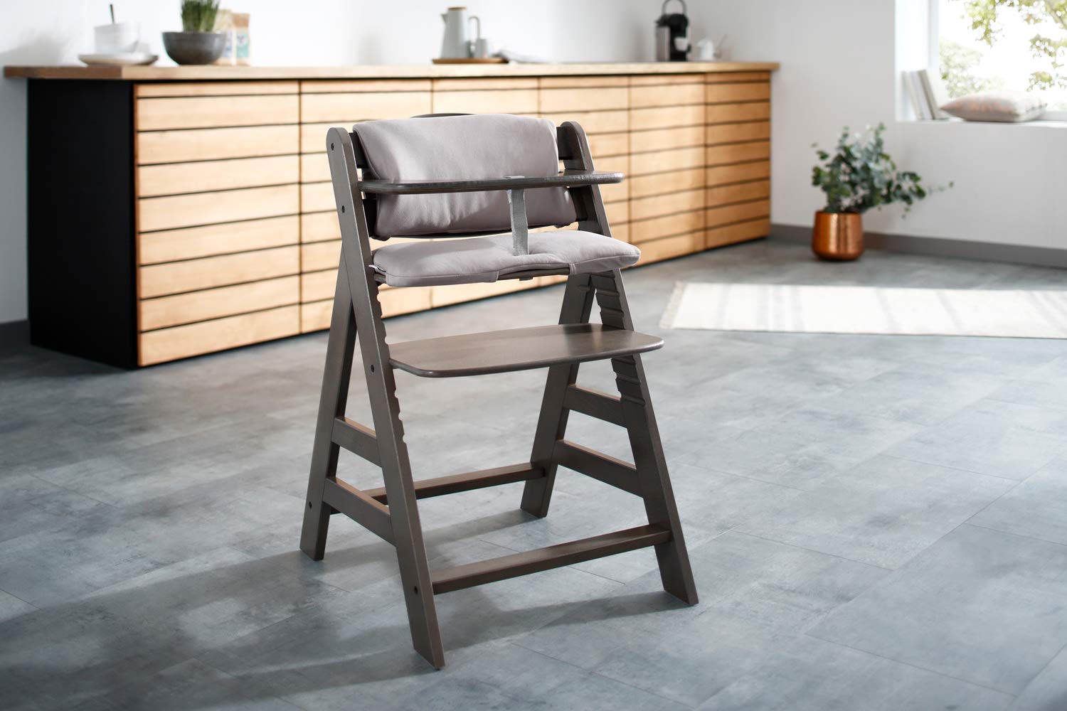hauck Highchair Pad Deluxe, Beige – Cuscino per Bambini 6 – 36 Mesi - Compatibile con Seggiolone Pappa in Legno Alpha+, Beta+ e Arketa – Copriseduta Soffice a 2 Pezzi per Seduta e Schienale