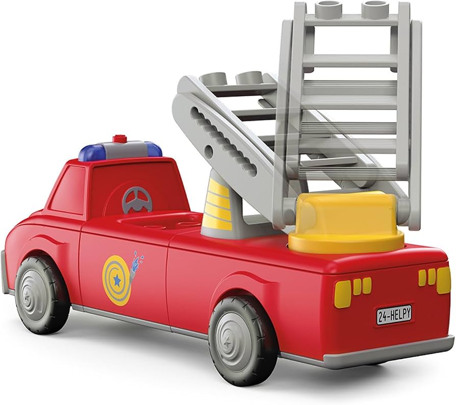 Produktbild von Toddys By Siku 0144 - Harry Helpy Feuerwehrauto Mit Licht & Sound, 3-teilig, Bewegliche Figur & Leiter, Für Kinder Ab 12 Monaten
