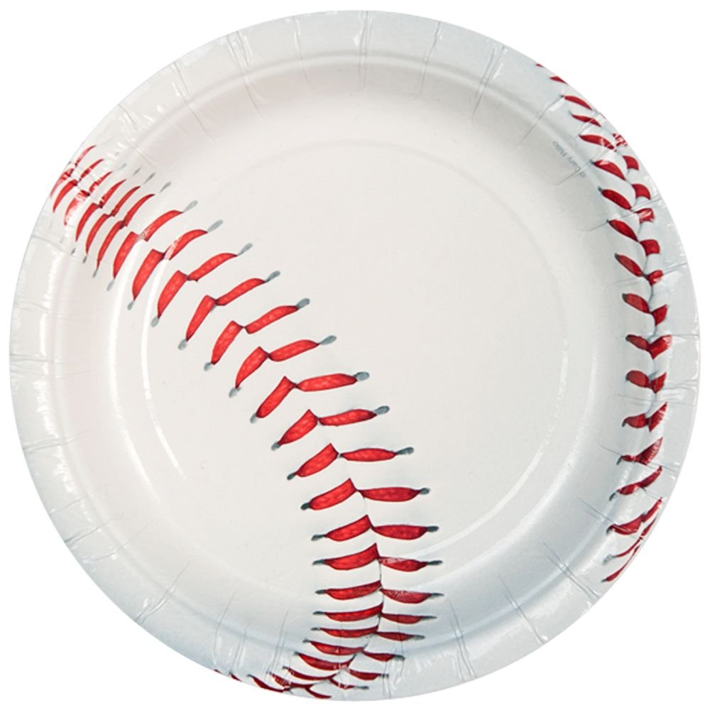 Amscan Baseball Fan Dessert Plates 8ct