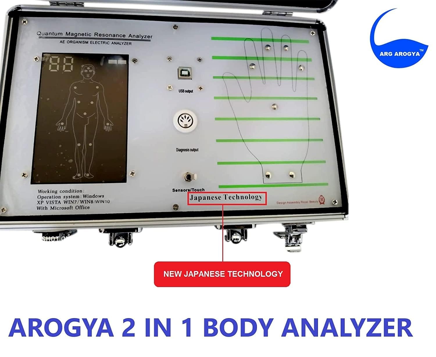 ARG Arogya 30G Quantum (2 In 1) Body Analyzer Machine For Full Body Checkup Latest Japanese Technology Scanning with Rod or Palm Generate 55 Reports (Children, Men, Women) Work In Windows 10 - Image 3 thumbnail