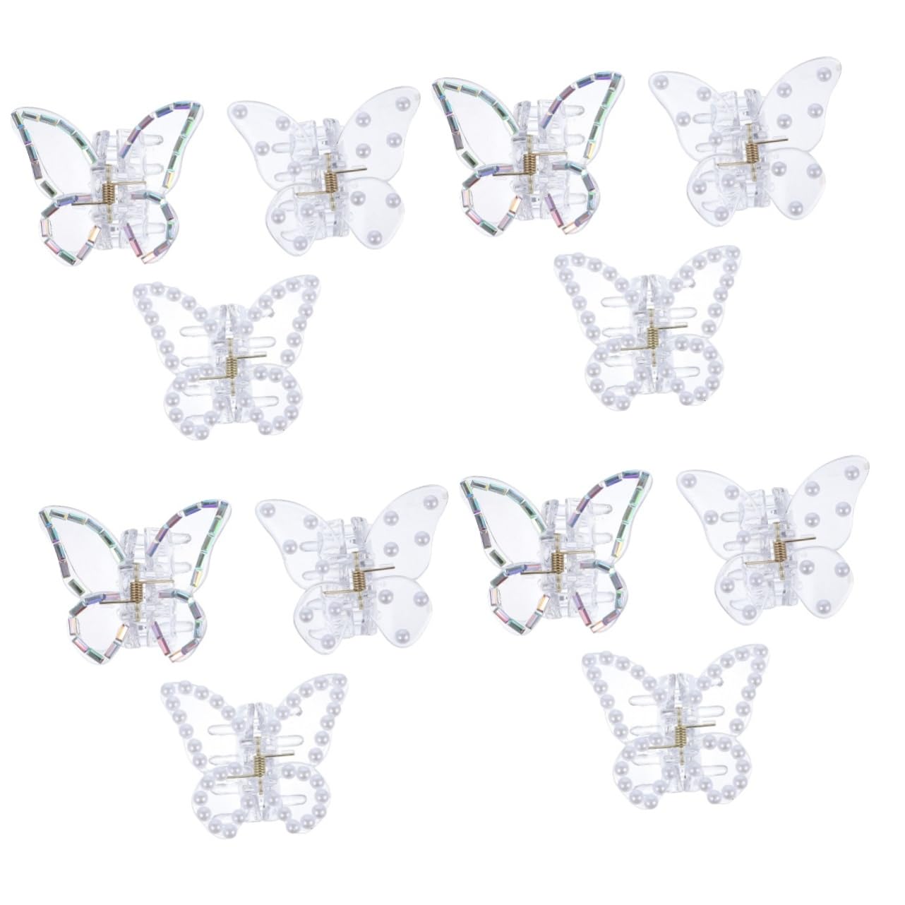 FRCOLOR 12 Pz Fermaglio per a farfalla con strass accessori per con perle donna fermaglio per di perle barrette forcine molletta fermagli per lunghi clip