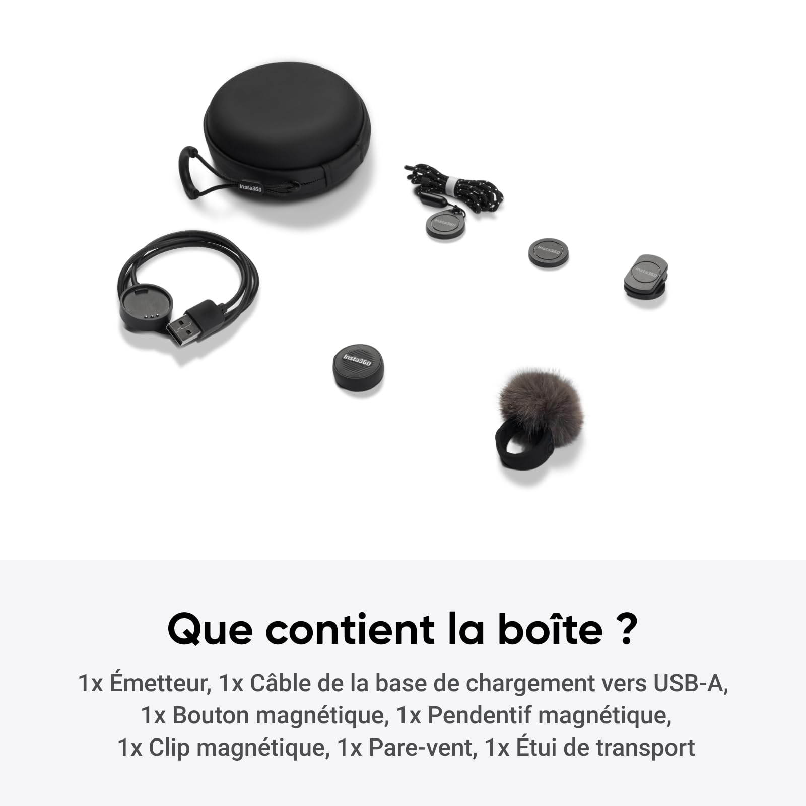 Insta360 Émetteur Mic Air, 7,9 g ultraléger, Micro sans Fil pour l X5/X4/X4 Air/Ace Pro 2/GO Ultra, réduction de Bruit, vlog, Streaming
