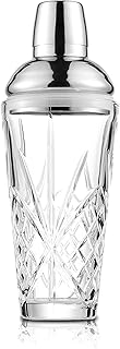 Crystal Glass Cocktail & Vintage Shaker, 18.5oz Cutting Design - Exquisi...
