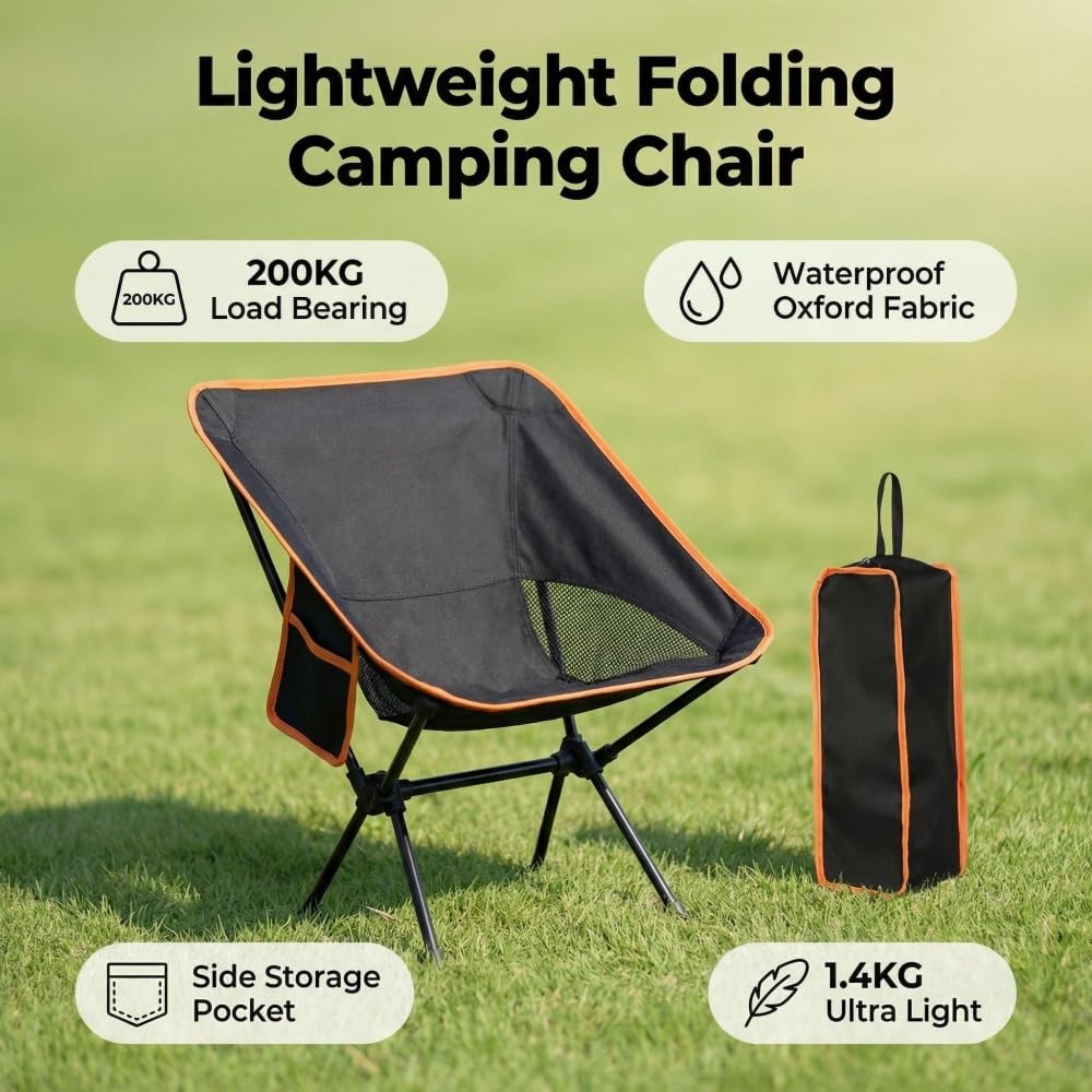 PQETBV Sillas de Playa Plegables Portátil, Compacta y Ultraligera, Silla Plegable Camping con Bolsa de Transporte para Exteriores, Camping, Campismo, Picnics, Pesca - 5