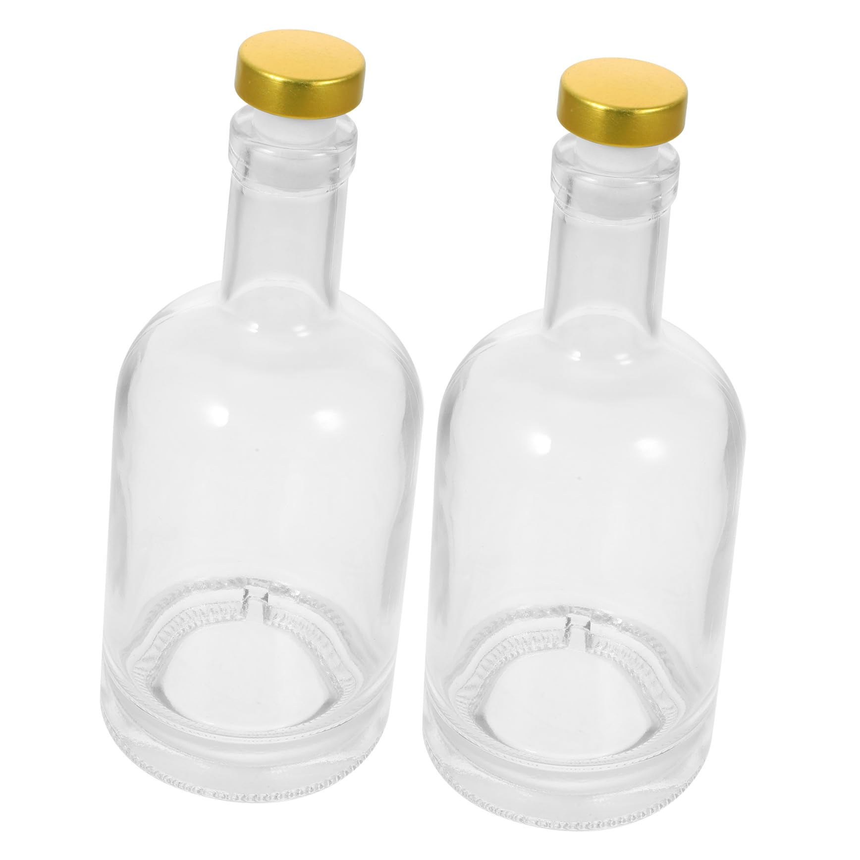 2 Stück-pack Dickwandige Glasflasche 375ml, Transparent | Breite Öffnung, Anti Rutsch Boden, Fein Abgedichtet, Leicht zu Reinigen, 375ml Fassungsvermögen Zufällige Farbe