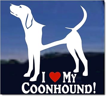 I Love My Coonhound! | American English Coonhound Vinyl Dog Decal Auto Truck Tablet Laptop Sticker