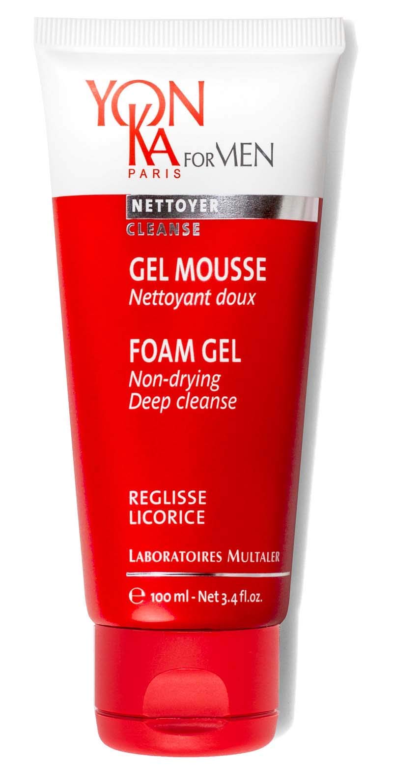 YonkaMens Foam Gel Cleanser (100ml) Moisturizing Face Wash for Deep Clean, Remove Oil and Buildup with Liquorice for Daily Cleansing