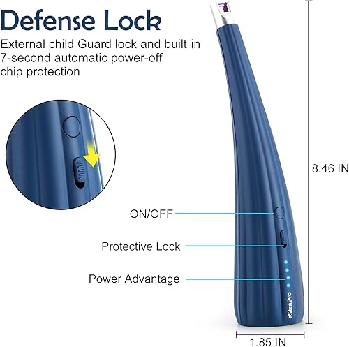 Miniatura 3 de eStraPro Encendedores cargables a prueba de viento para velas con LED, pantalla de alimentación, elegante y duradero, herramienta esencial para