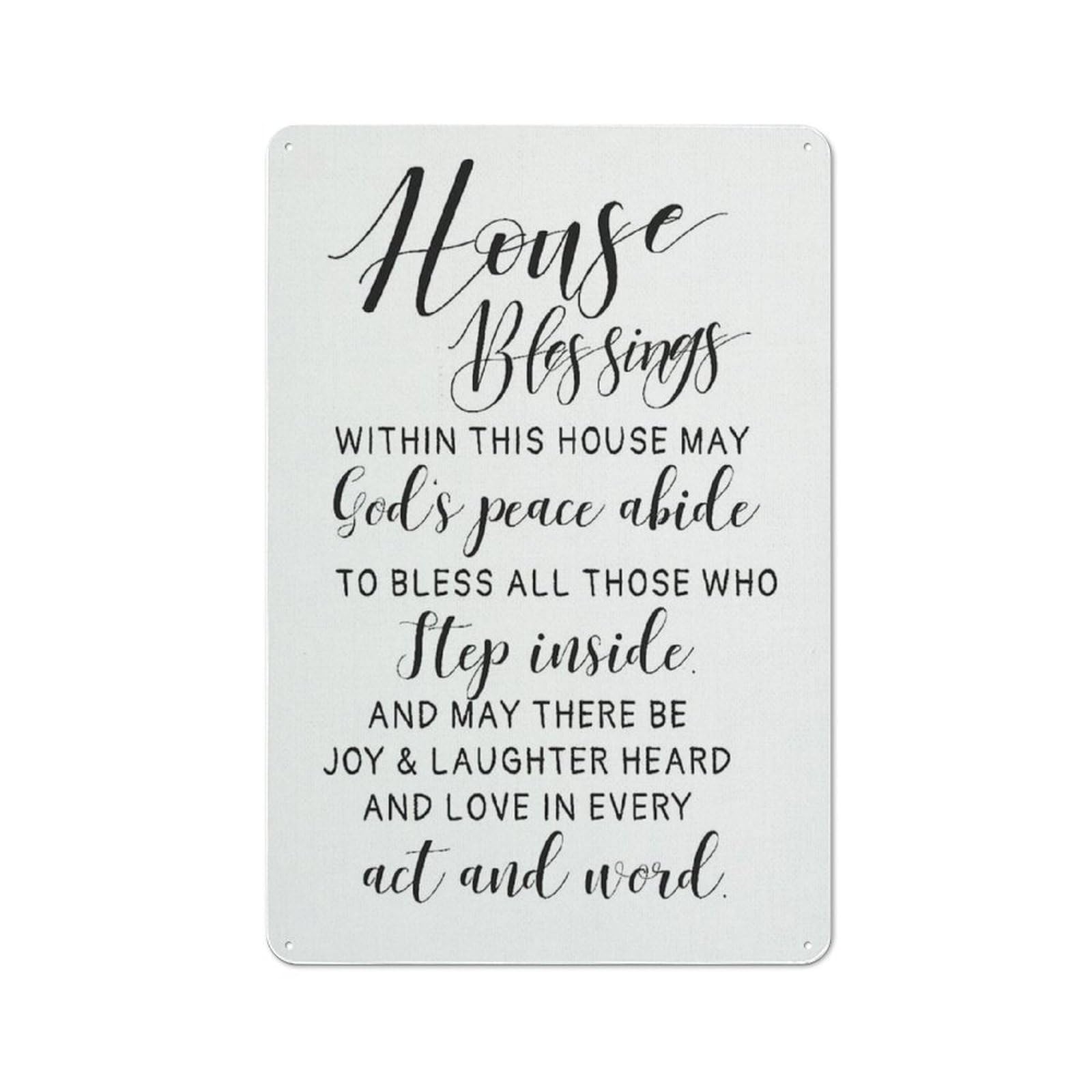 ACDOET Rustic Metal Tin Sign House Blessing Wall Art,Inspirational Family House Quotes Painting Wall Decor For Home Farmhouse Bedroom 8x12 Inch