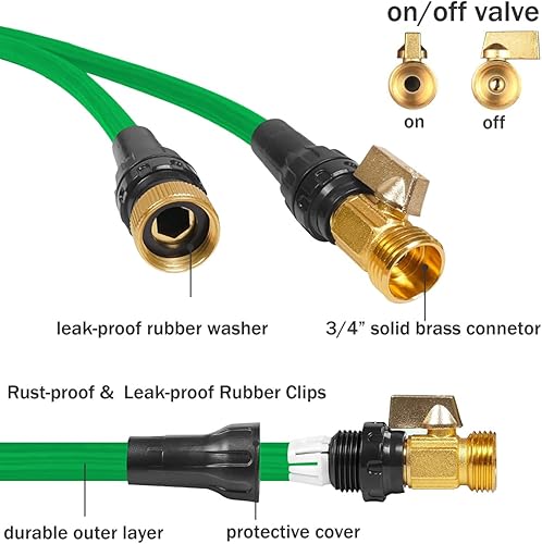 Miniatura 3 de Manguera de jardín expandible de 100 pies, manguera de agua con boquilla rociadora de 10 funciones, manguera ligera y flexible con accesorios de