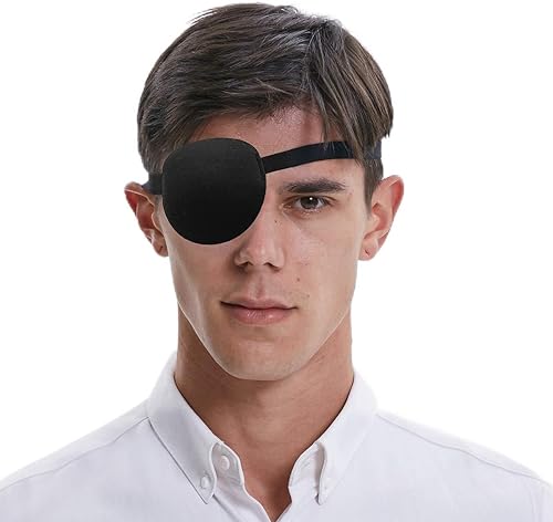 Parche de ojo 3D para adultos y niños Parche de ojo ajustable (negro)