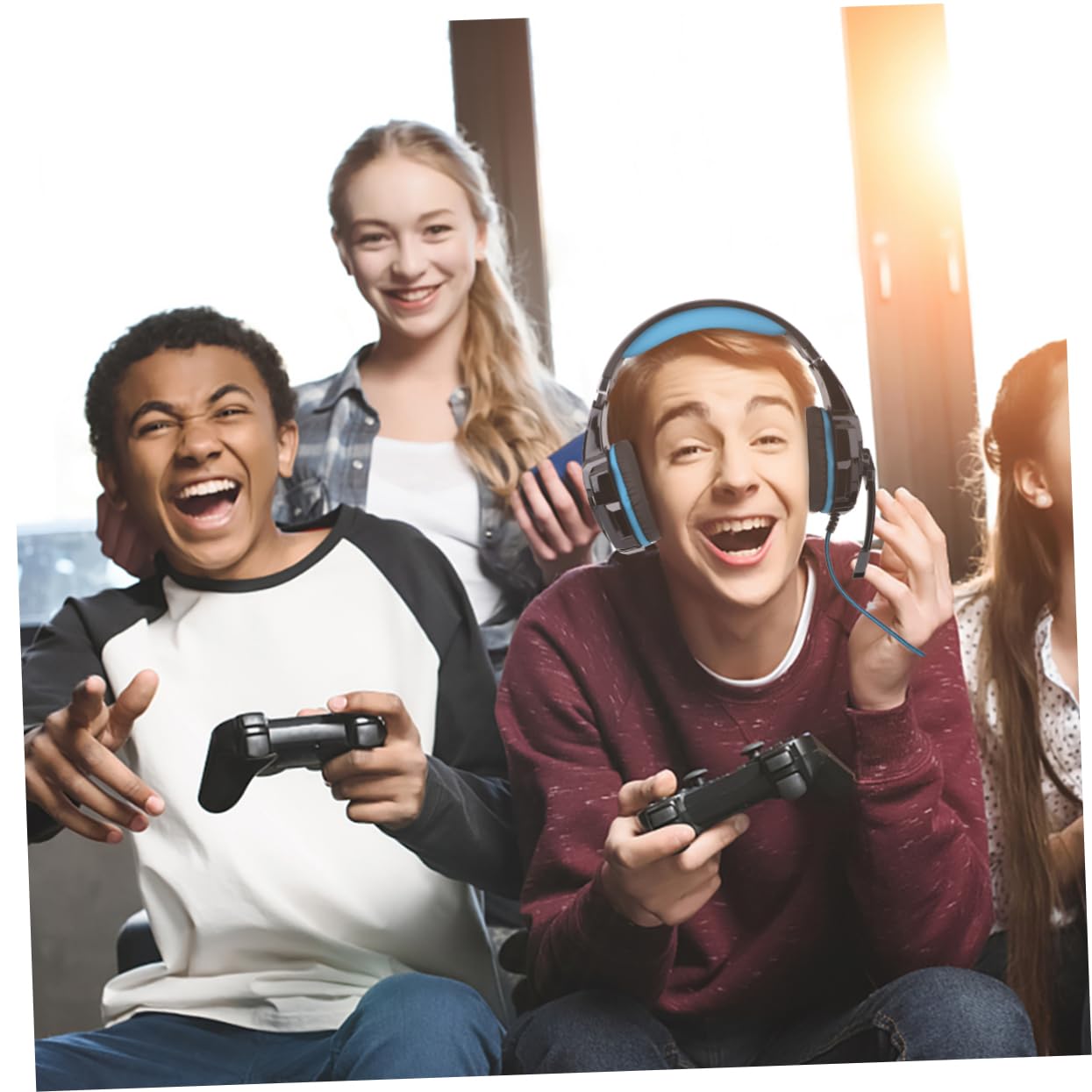 UPKOCH 1pezzi Cuffie Gaming Luminose Over-ear Con Microfono e Cavo Adattatore Comfort e Isolamento Acustico Per Gioco e Console Versione Design Elegante e Stile Moderno