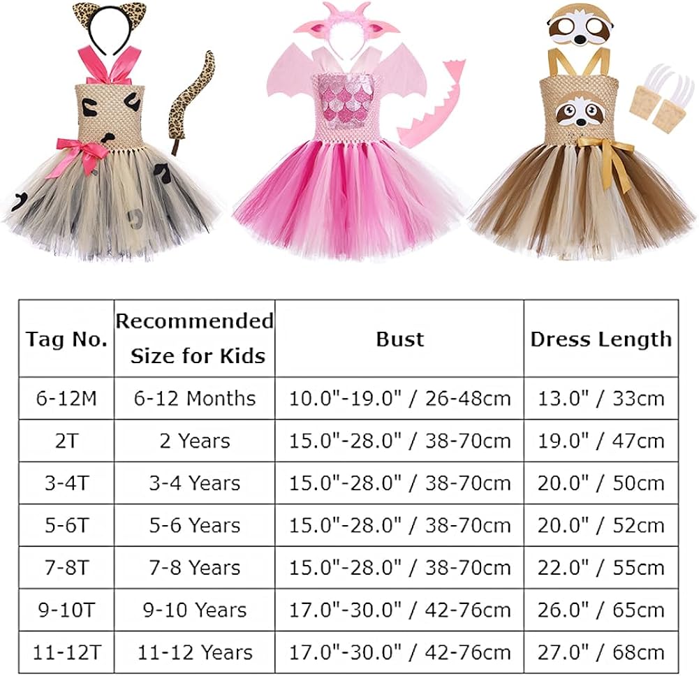 Miniatura 7 de AFAVOM Disfraz de animal de la selva para niñas, fiesta de cumpleaños, Halloween, cosplay, disfraz con orejas, diadema y cola